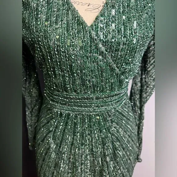 Mac Duggal 93676 - Stripe Beaded Sheath Cocktail Dress NWT Size 0